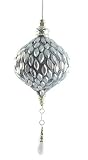 8 Steel Blue Winter Frost Beaded Onion Finial Christmas Ornament