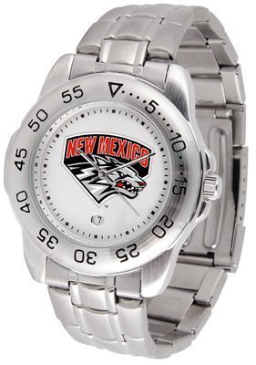 New Mexico State Aggies Suntime Mens Sports Watch w/ Steel Band - NCAA College Athletics