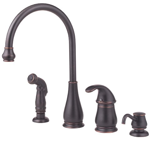 Pfister F0264DYY Treviso High-Arc 4-Hole Single Control Kitchen Faucet, Tuscan Bronze