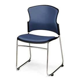 OFM 310-VAM-605-NAVY MultiUse 4 Vinyl Seat and Back Stacker Chairs - Navy by OFM