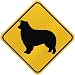 ONLY  BORDER COLLIE  CROSSING SIGN DOG