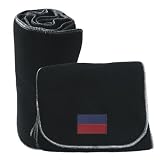 SOFT SCARF BLACK FLAG EMBROIDERY  HAITI  COUNTRY