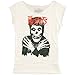Misfits Distressed Classic Skull Print Junior's Fitted Cut Tee Shirt