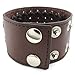 KONOV Mens Leather Bracelet, Wide Cuff Bangle, Fit 7-8.5 inch, Brown