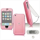 Apple iPhone Premium Snap-On Crystal Case with Removable Belt Clip and Flip-Up Touch Screen Shield - 18 Color Choices, SOLID-PINK