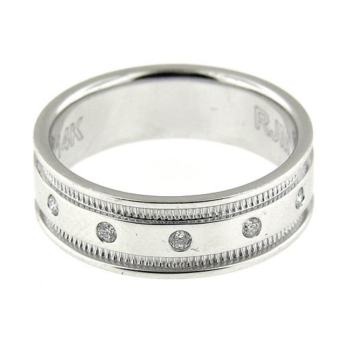 25 Ct White Gold 7 Mm Diamond Mens Wedding Band Size 10 : Feature 25 Ct White Gold 7 Mm Diamond Mens Wedding Band Size 10 : Feature