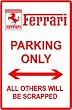 FERRARI PARKING classic race luxury sign NEW