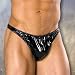 Men's Patent PVC Thong Lycra Back Color Black One Size