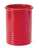 Chantal 2 Quart/5 1/2 Inch x 7 Inch Ceramic Ringed Utensil Holder, Glossy Red