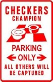 CHECKERS PLAYER PARKING game street sign