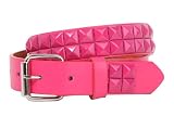 Kids 1 Snap On Punk Rock Hot Pink Star Studded Leather Belt