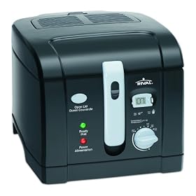 Rival CF156 black 1.5L fixed bowl deep fryer