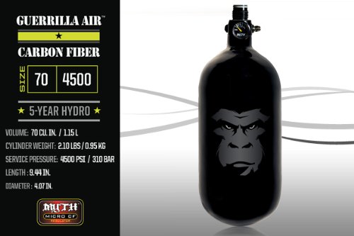 Guerrilla Air 70/4500 Carbon Fiber Tank - High Pressure - Black