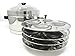 Tabakh IC-204 4-Rack Stainless Steel Idli Cooker with Strong Handles, Makes 16 Idlis