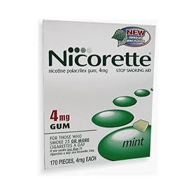 Nicorette 4mg 170 pc. mint flavored gum stop smoking aid