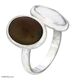 Mahogany obsidian ring, 'Twin Cultures' 7.0 (US Ring Size)
