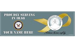 Navy Iraqi Freedom Bumper Sticker(Yellow Ribbon inset)