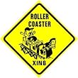 ROLLER COASTER CROSSING amusement fun sign