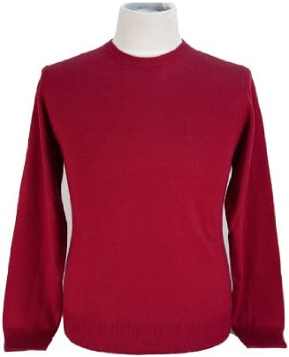Maglierie Di Perugia MDP IU 201 Red Crewneck Cashmere/Silk Men's Knit Sweater