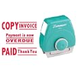 Xstamper 3 in 1 word stamp with COPY INVOICE, PAY DUE and PAID THANKS etc in red ink, EACH