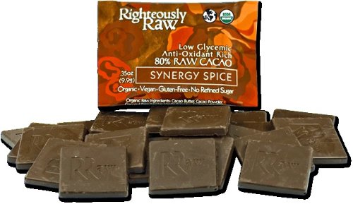 RIGHTEOUSLY RAW ORGANIC CHOCOLATE SYNERGY SPICE BITE SIZE, 16 - 0.35 OUNCE