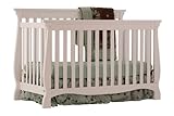 Stork Craft Carrara 4-in-1 Fixed Side Convertible Crib, White Stork Craft Carrara 4-in-1 Fixed Side Convertible Crib, White