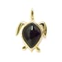 Turtle Pendant with Black Coral in 14K Yellow Gold