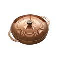 Enamel Coated Cast Iron 3-qt. Covered Casserole- Brown