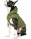 Gooby Every Day Fleece Cold Weather Dog Vest with Hoodie for Small Dogs, Green, Small