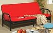 BEAUTIFUL NEW BLACK MISSION ARM FUTON FRAME SOFA BED