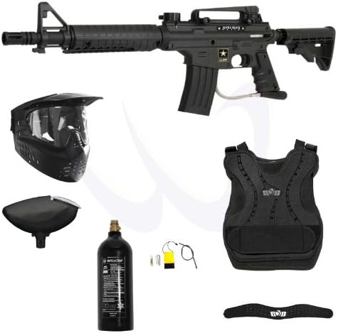 Tippmann US Army Alpha Black Elite Tactical Paintball Gun Armor Package