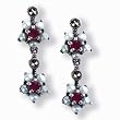 Gemini Silver Natural Seed Pearl Earrings, Ruby - by Dahlia Vintage Jewelry Collection