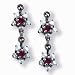 Gemini Silver Natural Seed Pearl Earrings, Ruby - by Dahlia Vintage Jewelry Collection