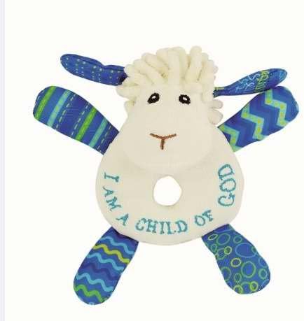 Wee Believers 74207 Baby-Plush Rattle-Wee Blessings Levi Lamb & I Am A Child Of God - 5 in.