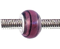 Pandora Style Charm Bead (Z66) Murano Lampwork Glass (14mm x 10mm) (fits Troll too)