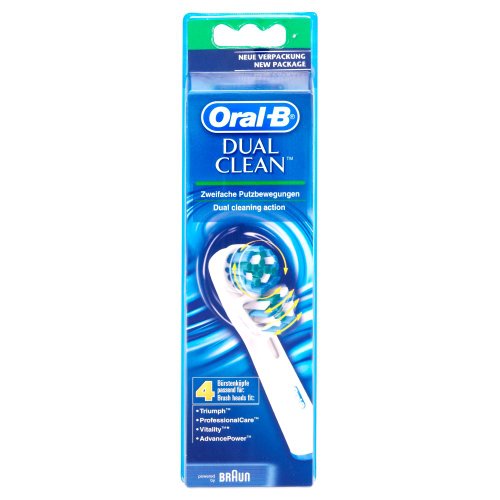 Braun Oral-B EB17-4 Dual Clean Replacement Rechargeable Toothbrush Heads 4 Pack