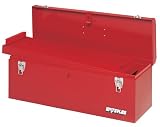 Waterloo HM2450 24-Inch Long by 8-Inch Wide by 9-Inch High Red Tradesman Metal Tool Box with Metal Tote Tray