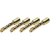 Belkin PureAV AV54000 Gold Screw-On Banana Plugs, 4-Pack