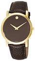Movado Men's Classic Museum Brown Leather Strap Brown Dial Watch #0606304
