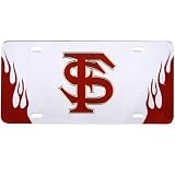 Florida State Seminoles (FSU) Fire Up Series Silver Mirror License Plate