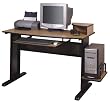 Computer Desk in Medium Oak Finish with Black Accents By Ameriwood Furniture