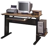 Computer Desk in Medium Oak Finish with Black Accents By Ameriwood Furniture