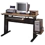 Computer Desk in Medium Oak Finish with Black Accents By Ameriwood Furniture