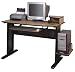 Computer Desk in Medium Oak Finish with Black Accents By Ameriwood Furniture
