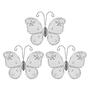 3 X 3 Mini Butterfly Wedding Decorations - White Adelaid
