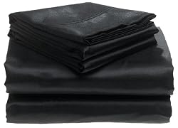 Scent-Sation Satin Alternatives Twin Sheet Set, Black