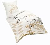 Fleuresse modern garden 112683 Fb. 3 Mako-Satin Bettw&auml;sche / 135 x 200 cm beige