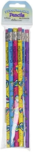 NameStar Personalized #2 Pencils, Peace/Hearts and Dove Designs, Pack of 8 - Samantha (96056)