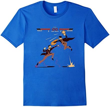 Men's Nikola Tesla - Thomas Edison: ACDC - Battle of Power Tshirt XL Royal Blue