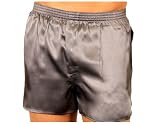  : Intimo Men's Classic Silk Boxer, Charcoal Grey, Small